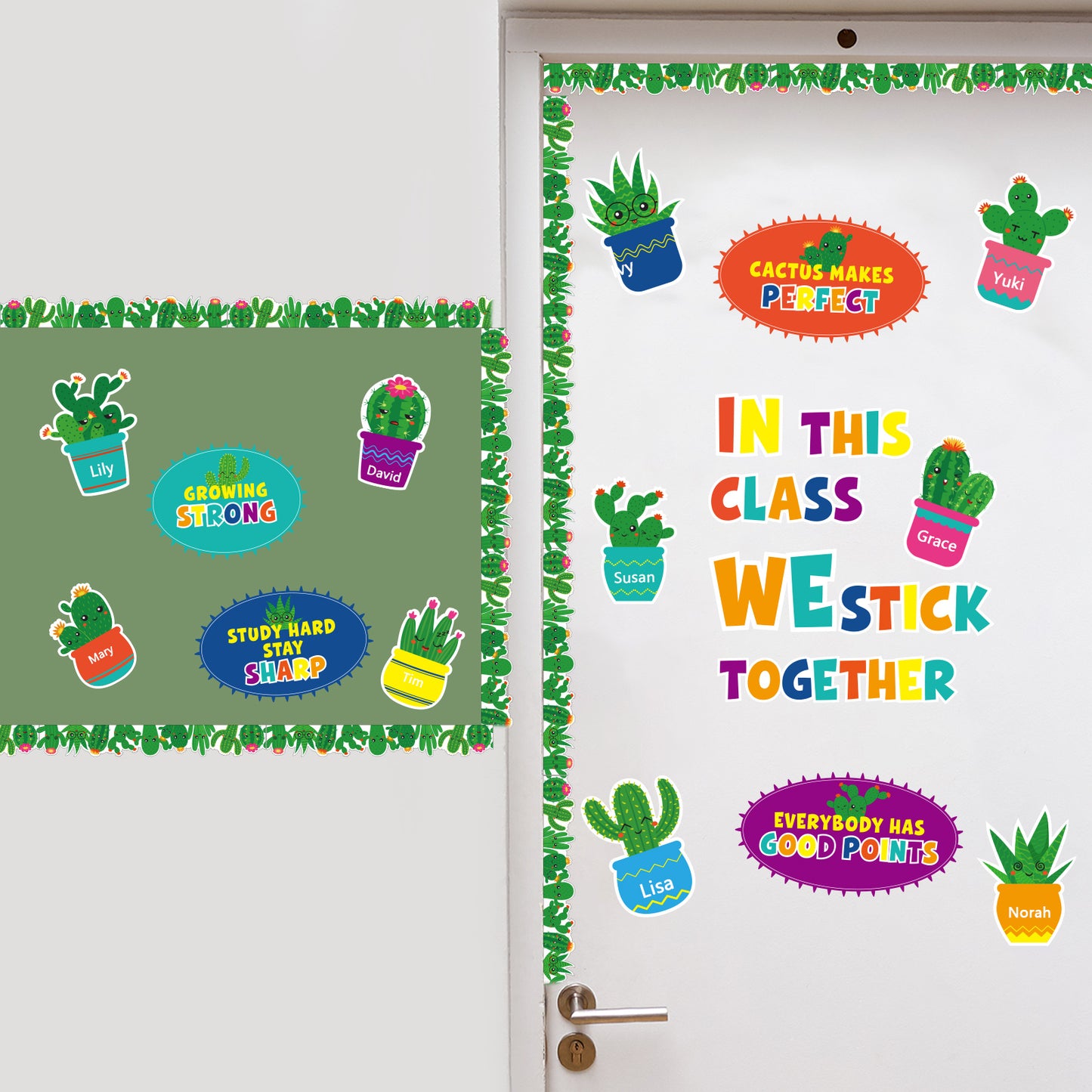 45pcs Cactus Classroom Bulletin Board Decoration Set