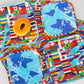 96 Pcs International World Flags Party Supplies Tableware Set for 24 Guests