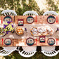 96 Pieces Oh Boy Buffalo Baby Shower Tableware Set Paper Plates Napkins Forks for 24 Guests