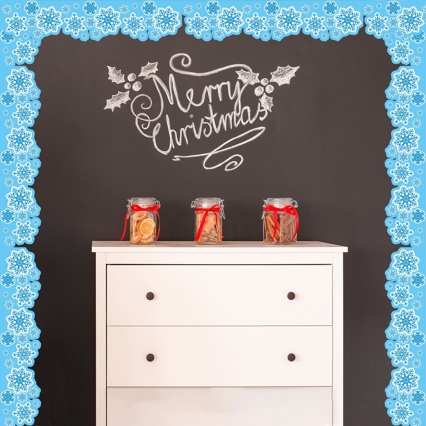 63ft Winter Christmas Bulletin Board Borders Snowflake Penguin Bulletin Board Decorations