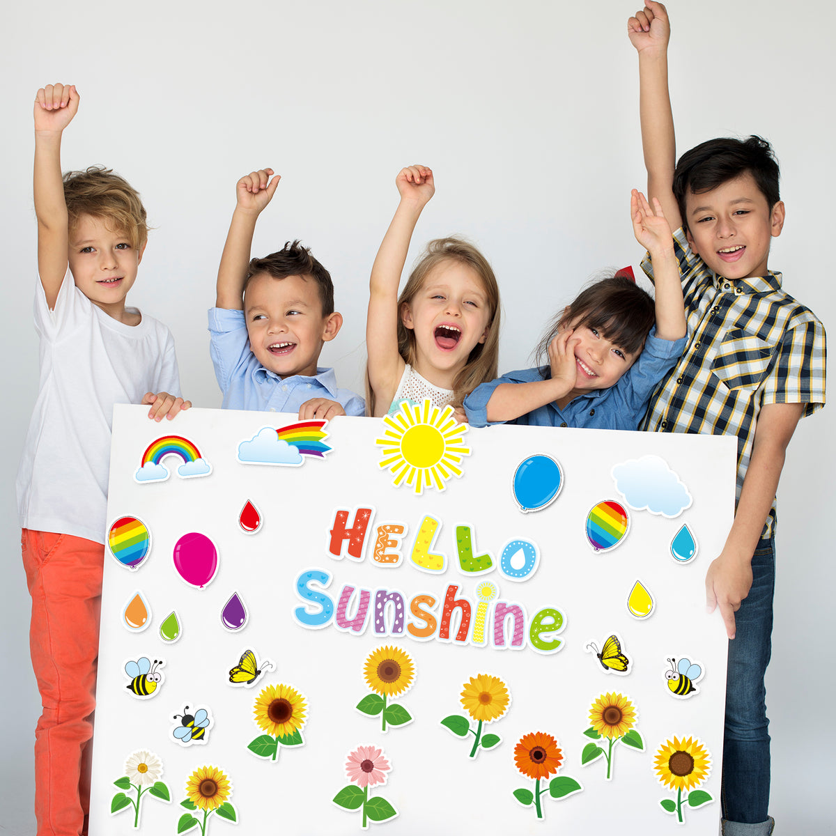 Hello Sunshine Cut-Outs Colorful Sunflower Inspirational Classroom Decoration