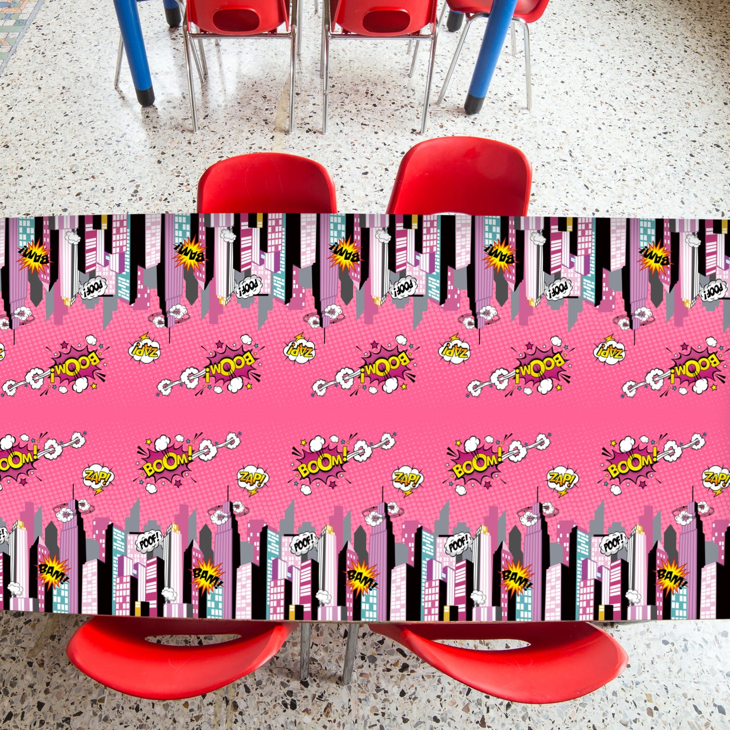3 Pcs of Super Heroine Party Tablecloth Party Supplies 108 x 51 inch