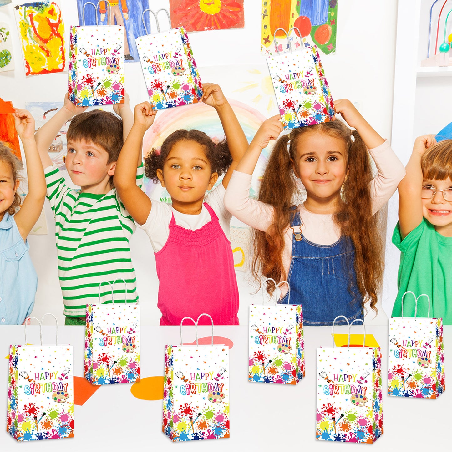 12 Pack Premium Paint Art Party Bag Supplies Decorations