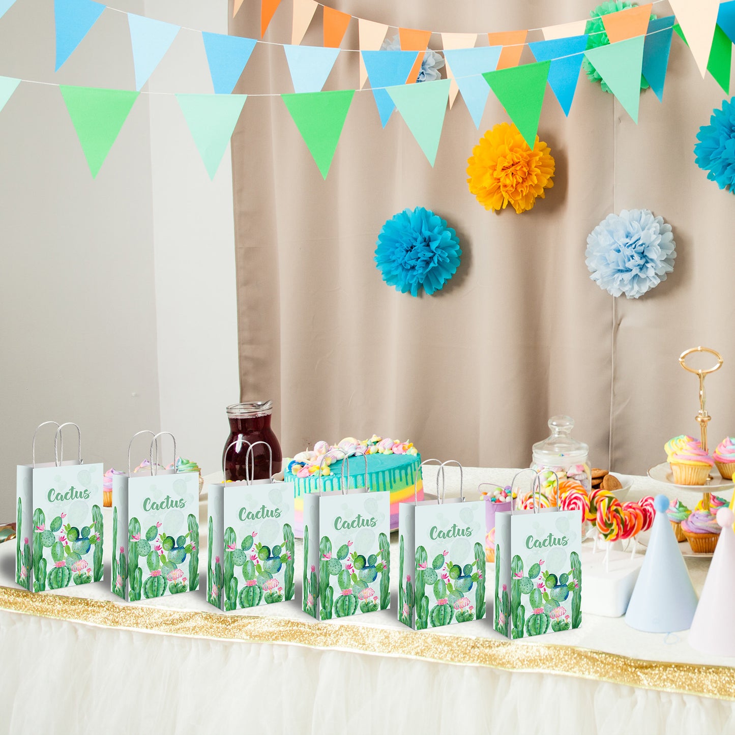 12 Pcs Cactus Party Decorations Supplies Bags
