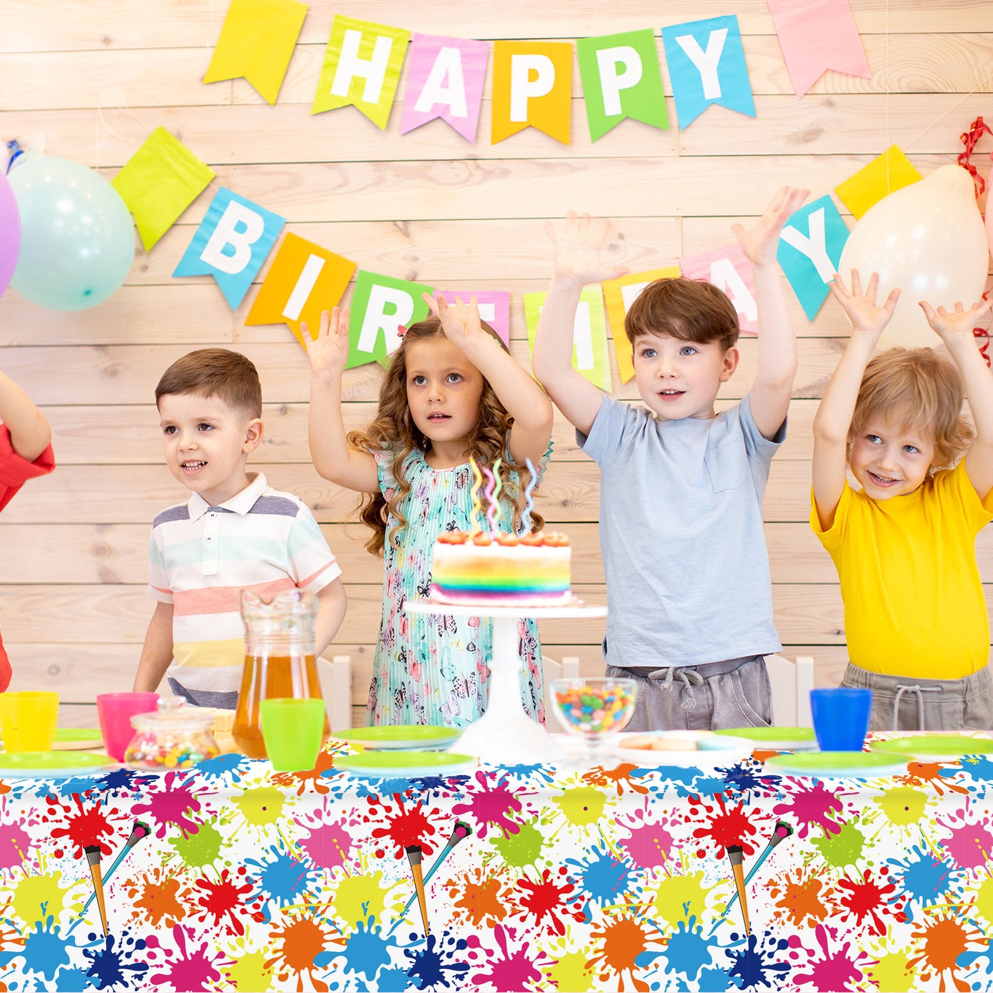 3 pcs of Art Party Tablecloth Decoration Supplies 54" x 108"
