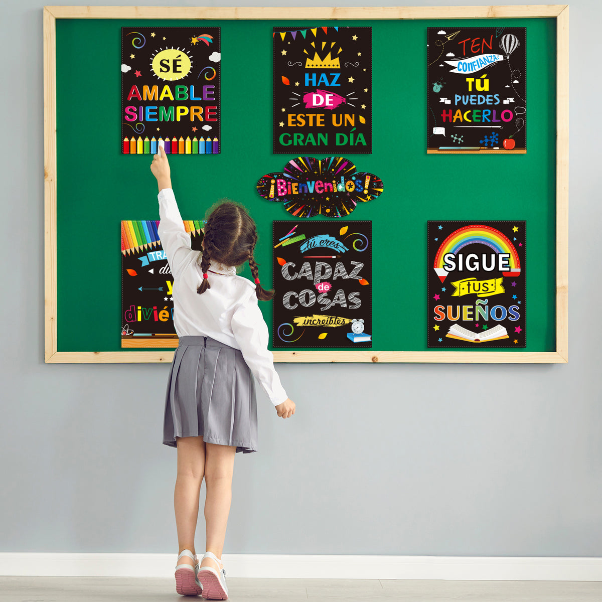 7 Pieces Bienvenidos Sign Spanish Posters Spanish Inspirational Posters