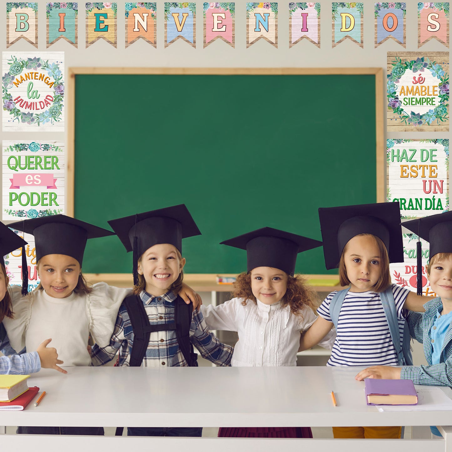 21 Pieces Bienvenidos Inspirational Spanish Posters Spanish Classroom Decorations