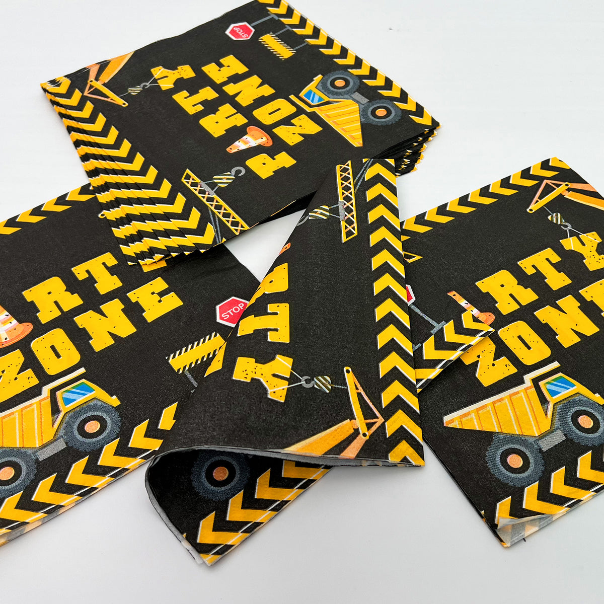 Disposable Construction Theme Party Napkins,Set of 50 Counts