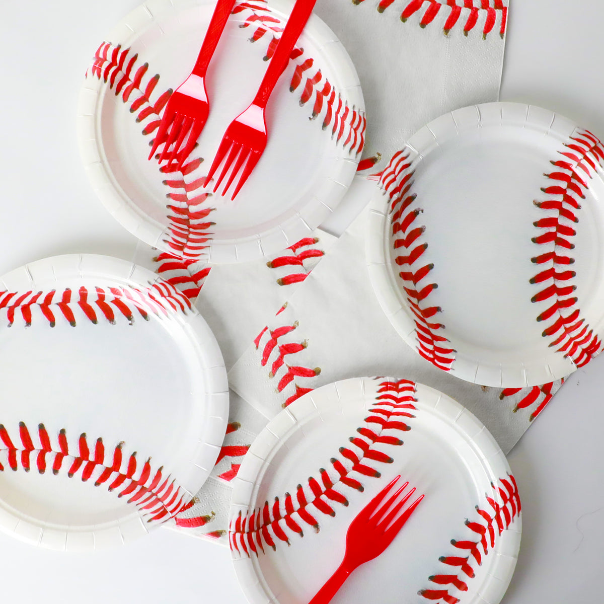 Disposable Baseball Party Dessert Plates,Set of 48