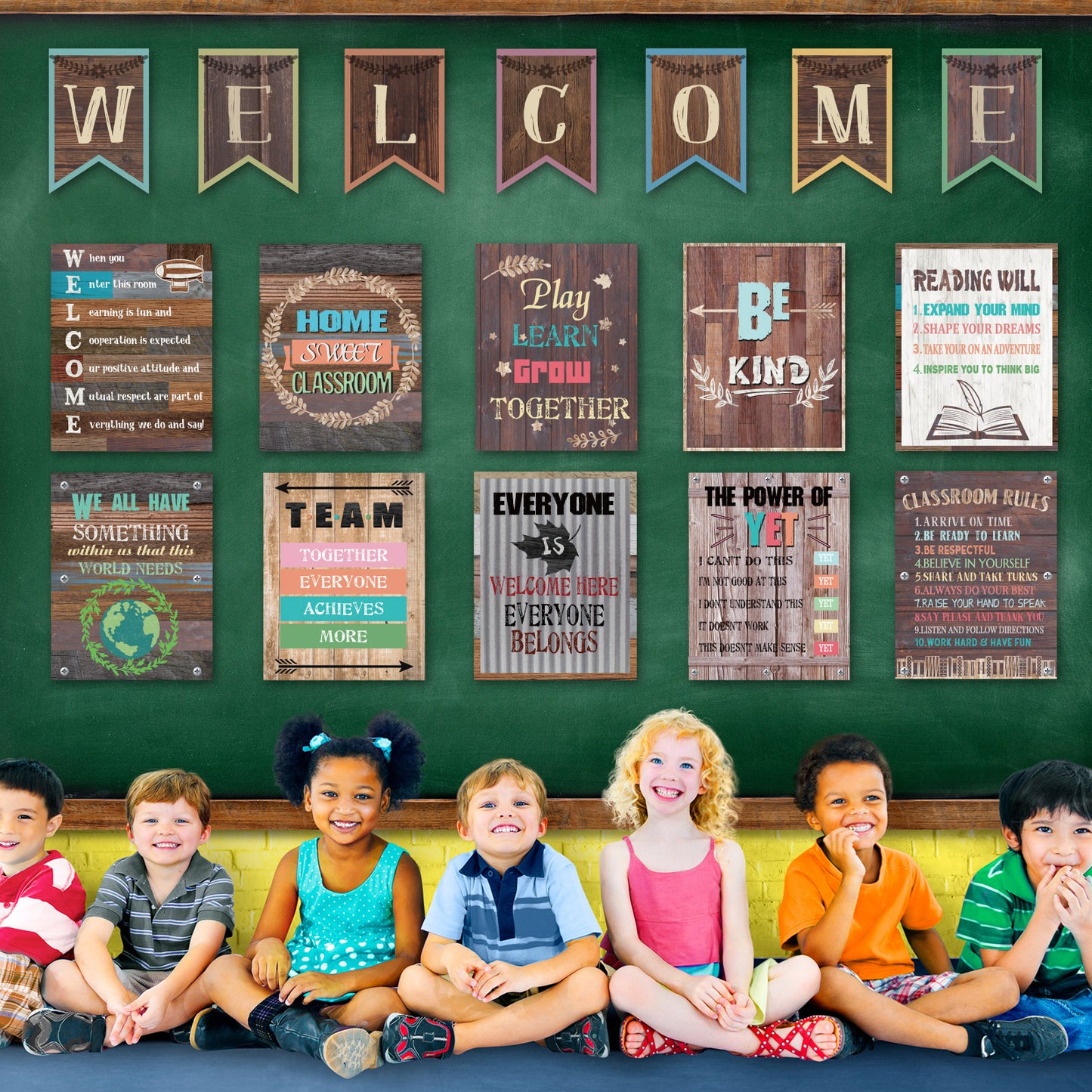 17 Pieces Home Sweet Classroom Motivational Posters Welcome Decor Signs