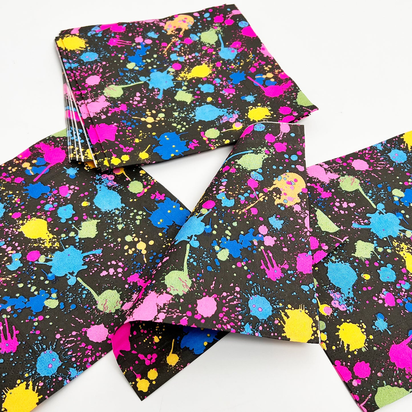 Disposable Glow Theme Party Napkins,Set of 50 Counts
