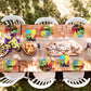 96 Pieces Superhero Party Tableware Set Paper Plates Napkins Forks for 24 Guests