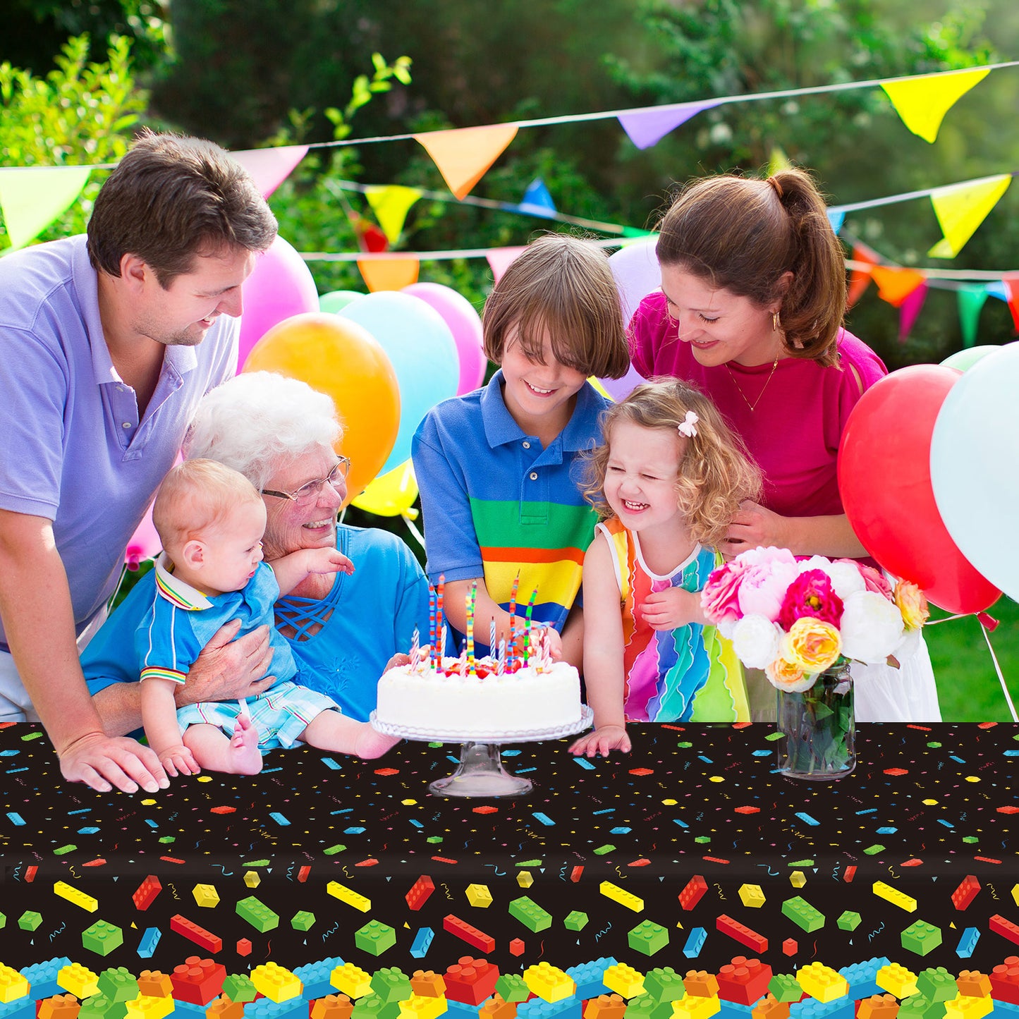 98 Pcs Building Blocks Birthday Party Supplies for 24 Guests
