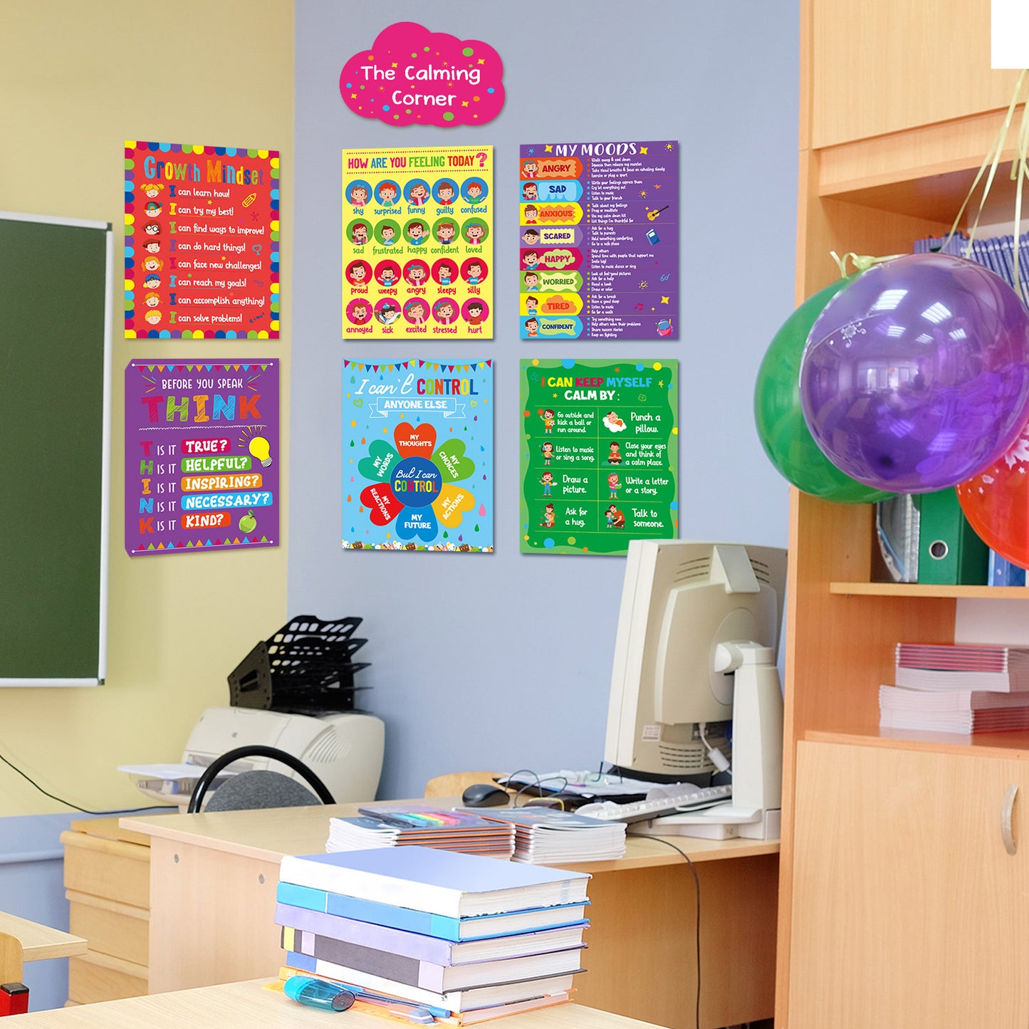 7 Pieces Feeling Management Posters Calm Down Corner Coping Skills Decorations