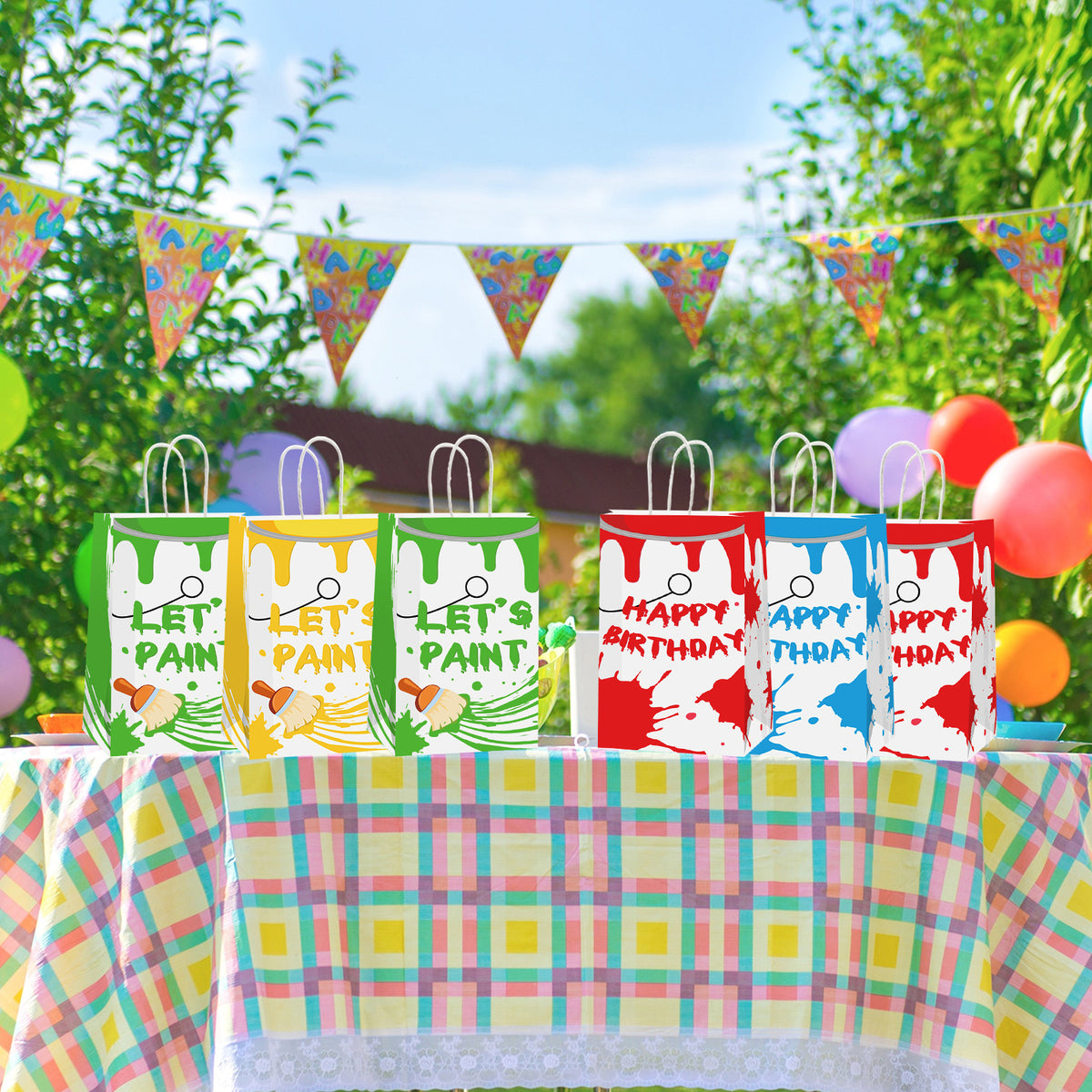 16 Pack Paint bucket Party Bag Art Party Supplies Decorations