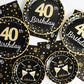 40th Birthday Theme Party Supplies,Plates Napkins Forks Set of 96pcs