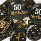 50th Birthday Theme Party Supplies,Plates Napkins Forks Set of 96pcs