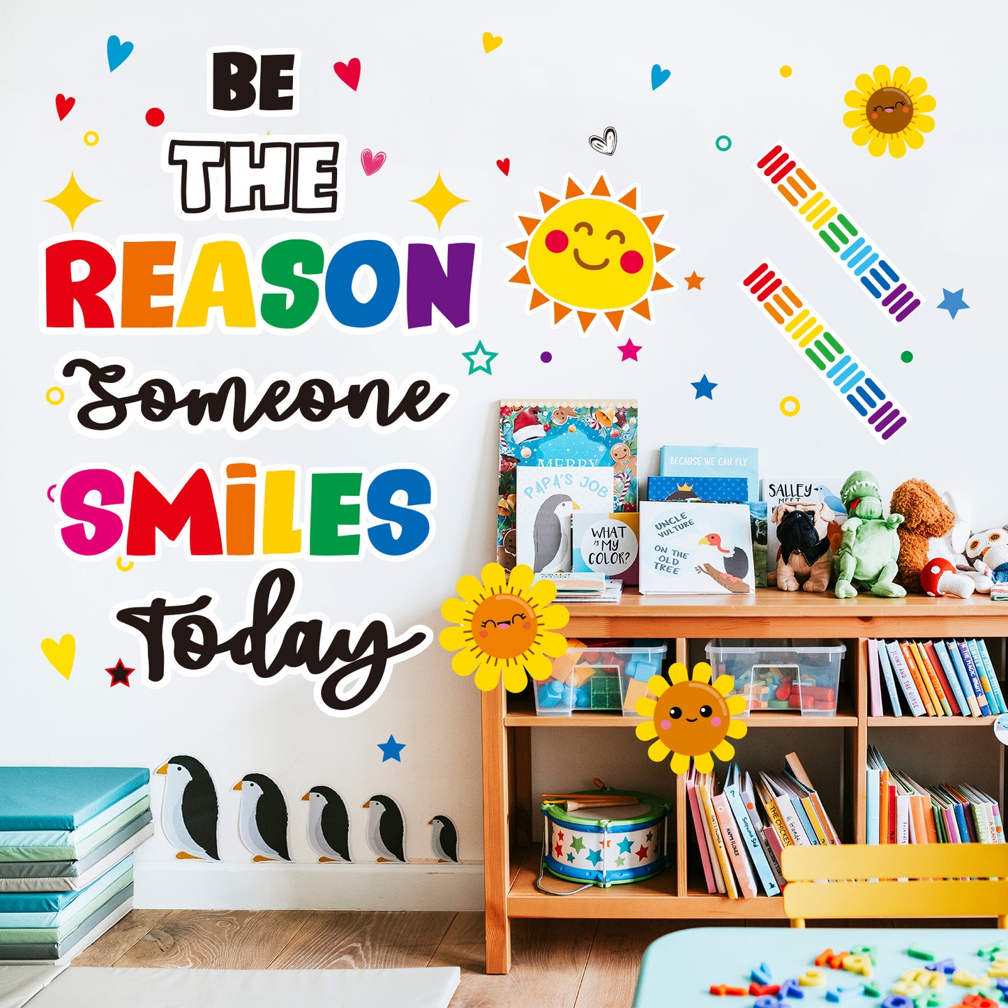 Be The Reason Someone Smile Today Classroom Bulletin Board Decoration Set - 152 Pieces