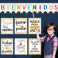 21 Pack Spanish Bienvenidos Inspirational Posters Spanish Classroom Decorations - Confetti