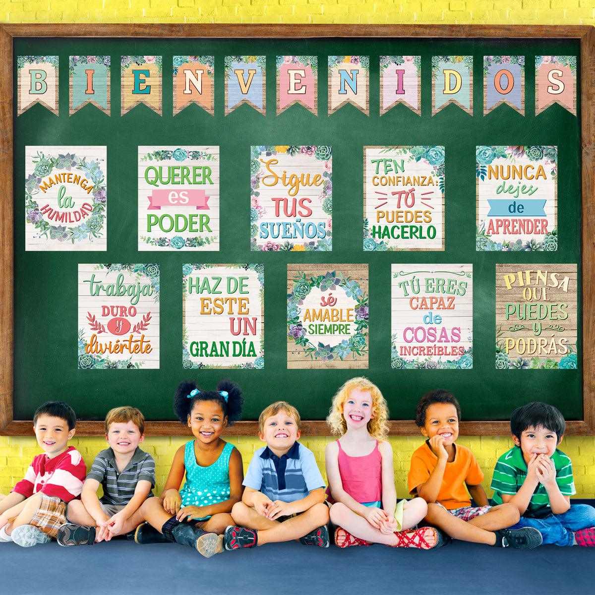 21 Pieces Bienvenidos Inspirational Spanish Posters Spanish Classroom Decorations