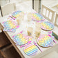Rainbow Theme Party Supplies,Plates Napkins Forks Set of 96pcs