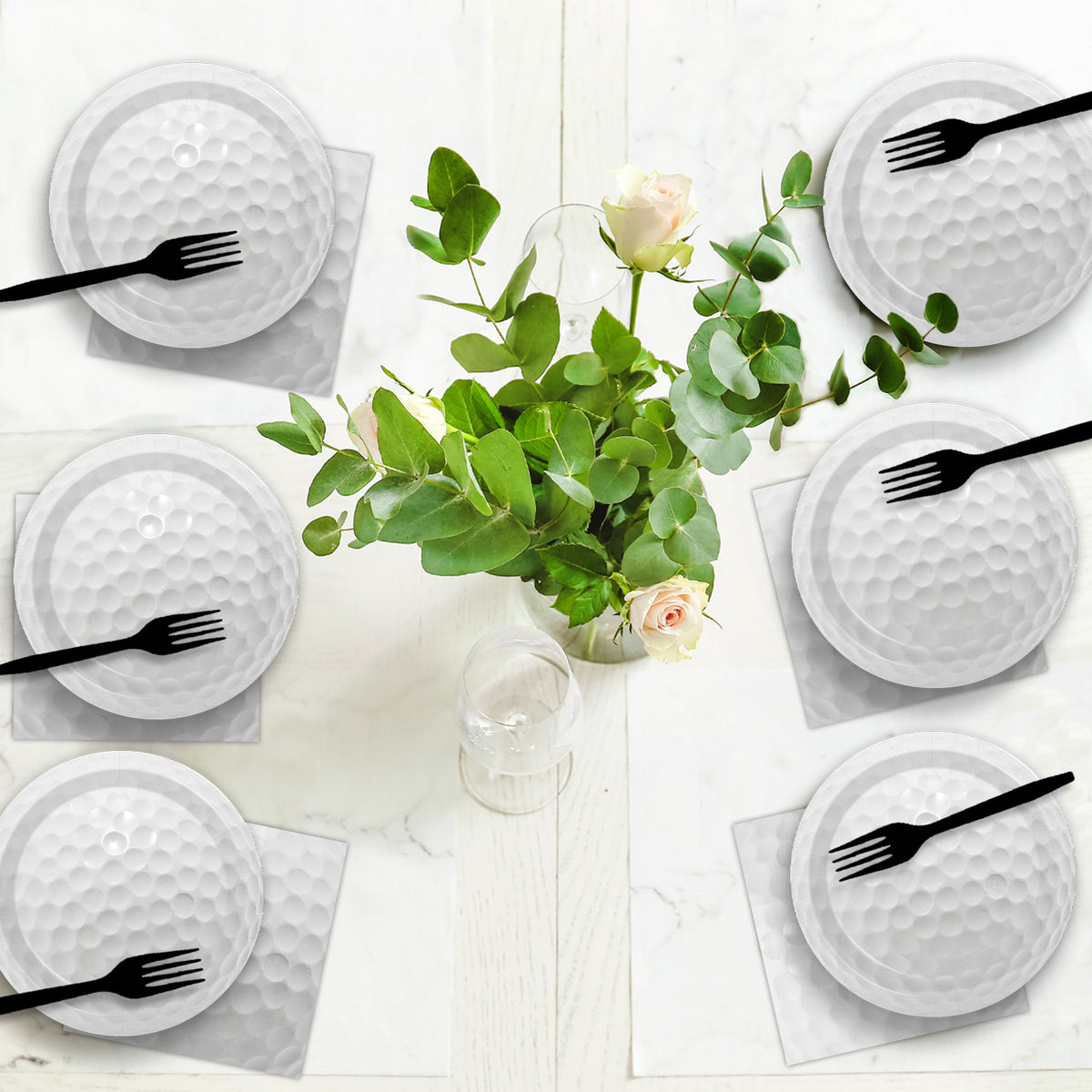 Disposable Golf Party Dessert Plates,Set of 24