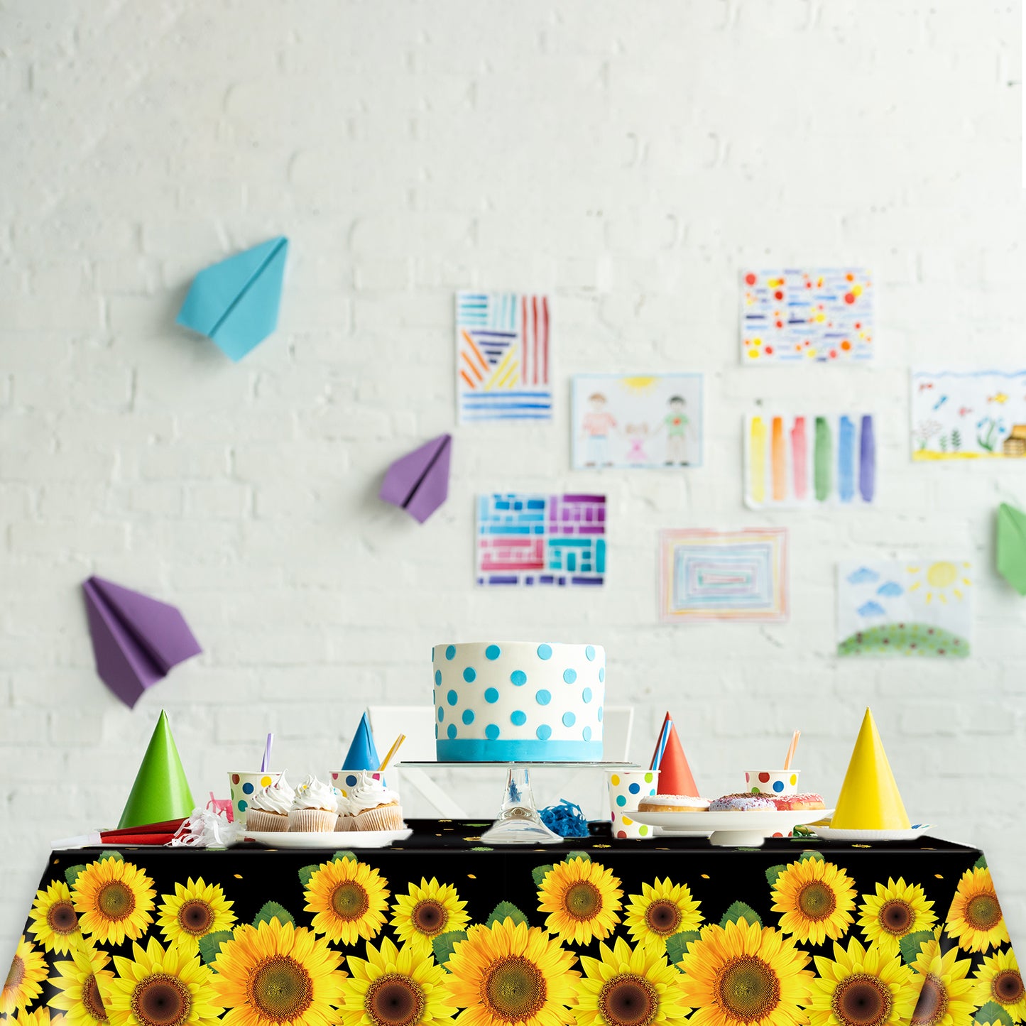 Sunflower Tablecloth - baby shower or birthday party decorations
