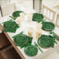 Green Leaves Theme Party Supplies,Plates Napkins Forks Set of 96pcs