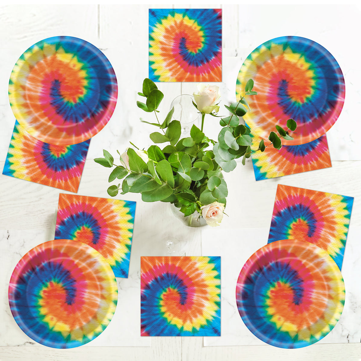 Tie Dye Napkins - art or Tie Dye party Supplies - 50 counts