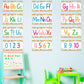 12 Pieces Alphabet Bulletin Board Strips Set Alphabet & Number Border (Confetti)