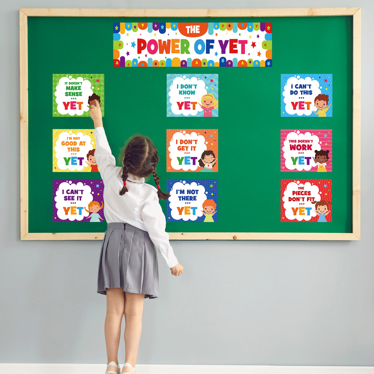 Growth Mindset Posters The Power of Yet Classroom Bulletin Board Banner