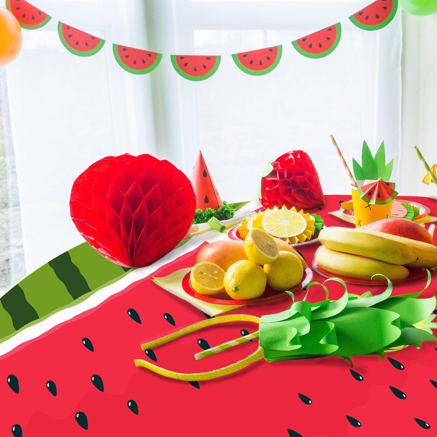 3 Pcs of Watermelon Party Tablecloth Party Supplies 108 x 51 inch