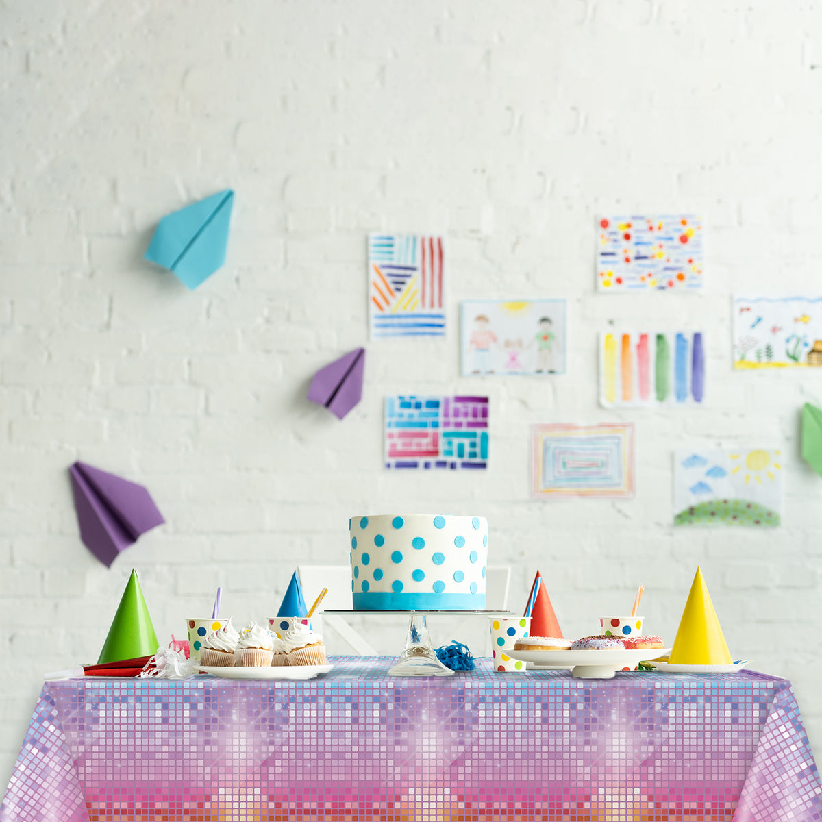 3 Pcs Disco Tablecloth 70s 80s Party Supplies