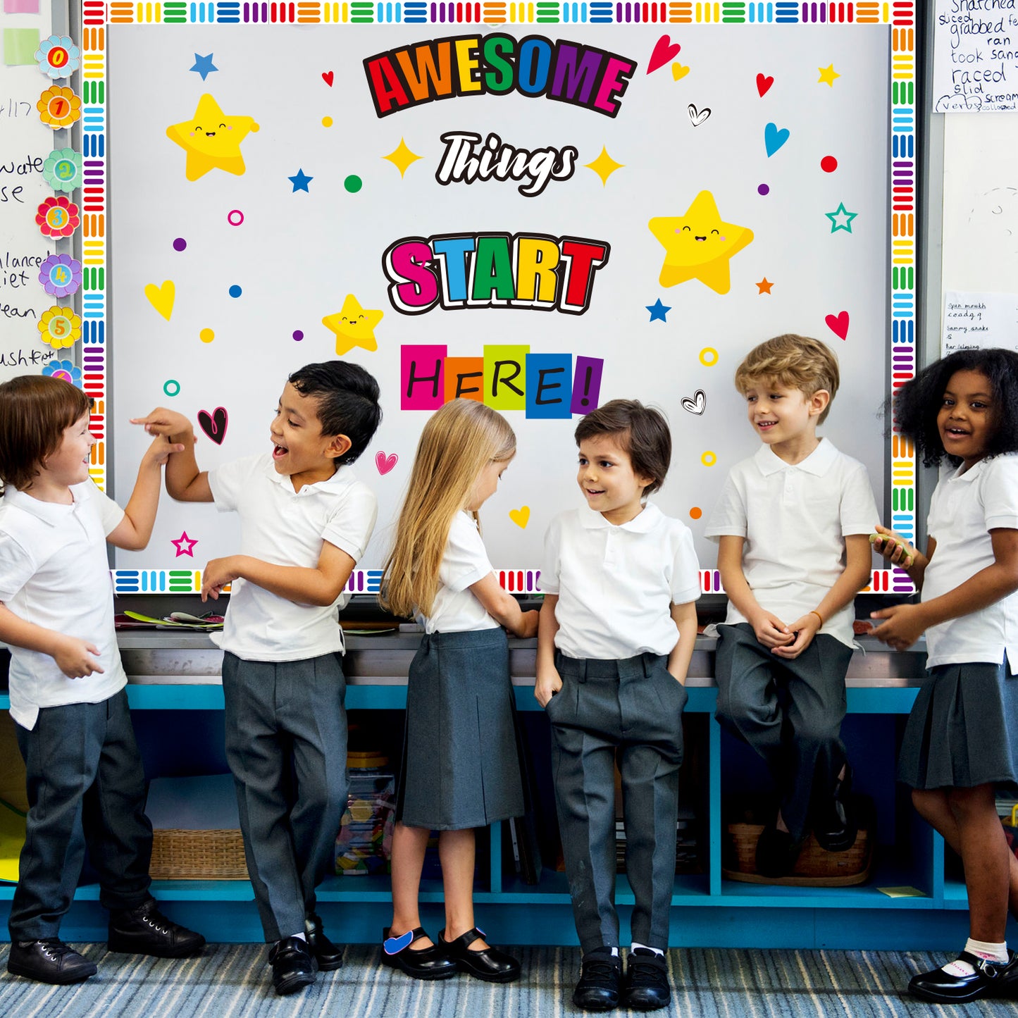 Awesome Things Start Here Classroom Bulletin Board Decoration Set - 152 Pieces