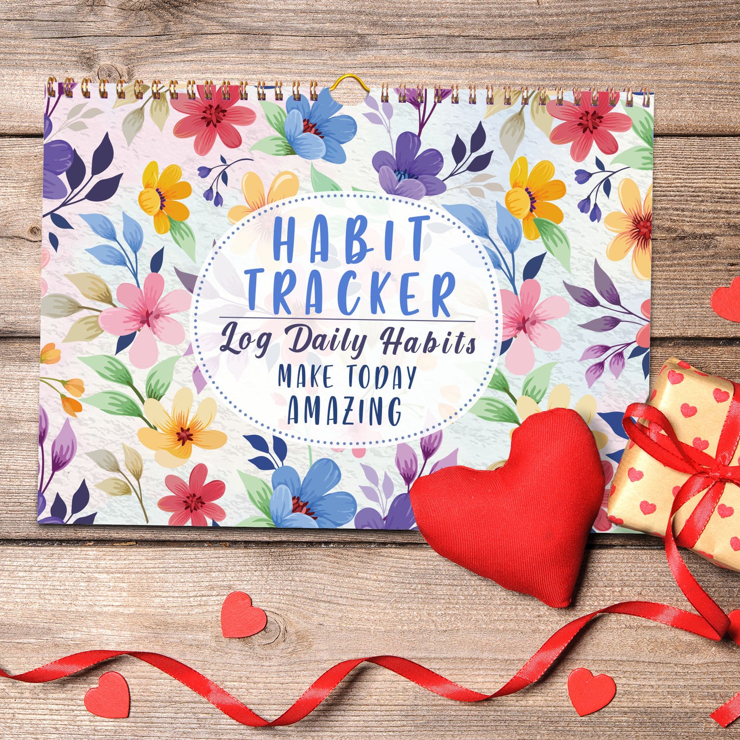 Motivational Habit Tracker Calendar Goal Planner with Spiral Binding - 12+2 Month