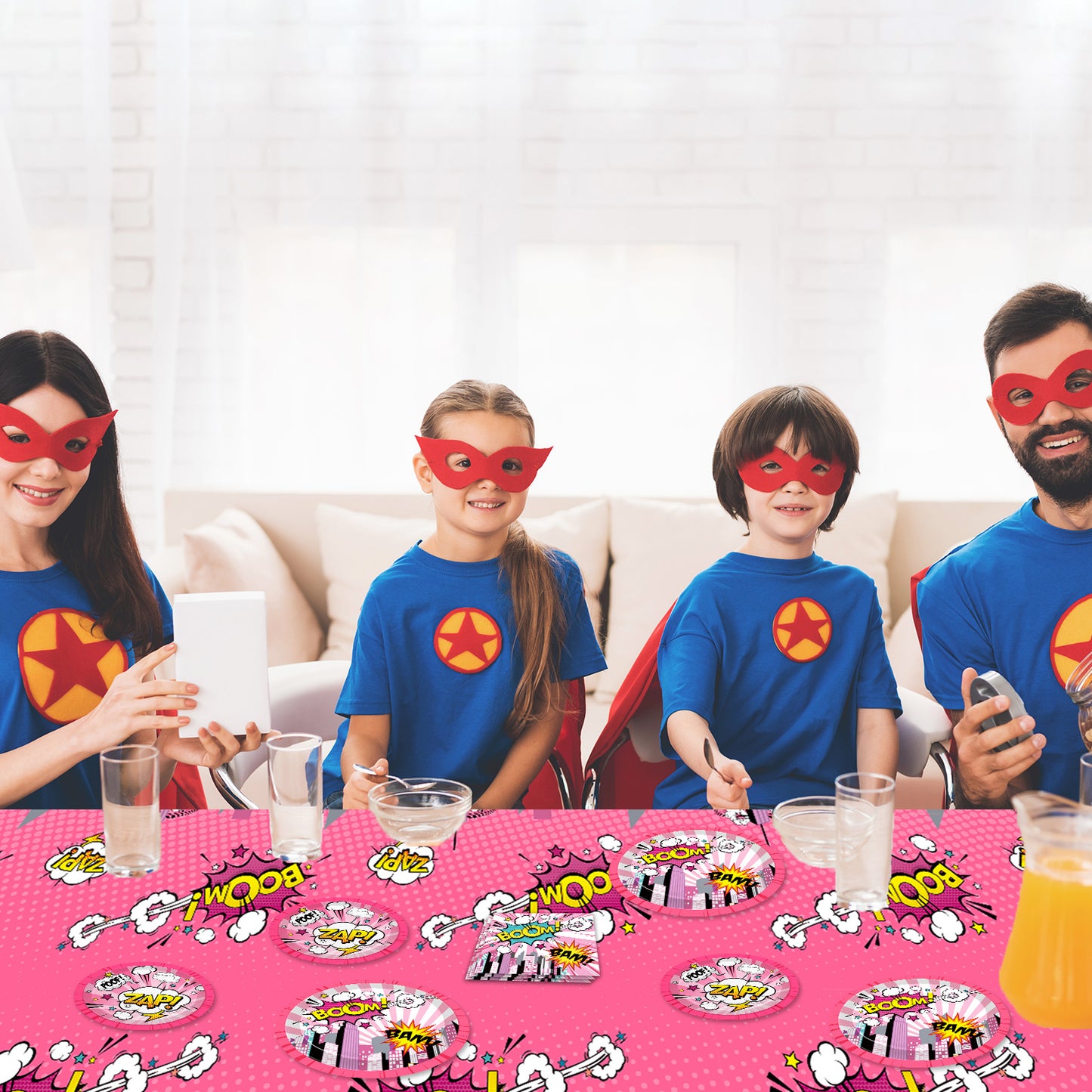 98 Pcs Super Hero Girl Birthday Party Supplies for 24 Guests