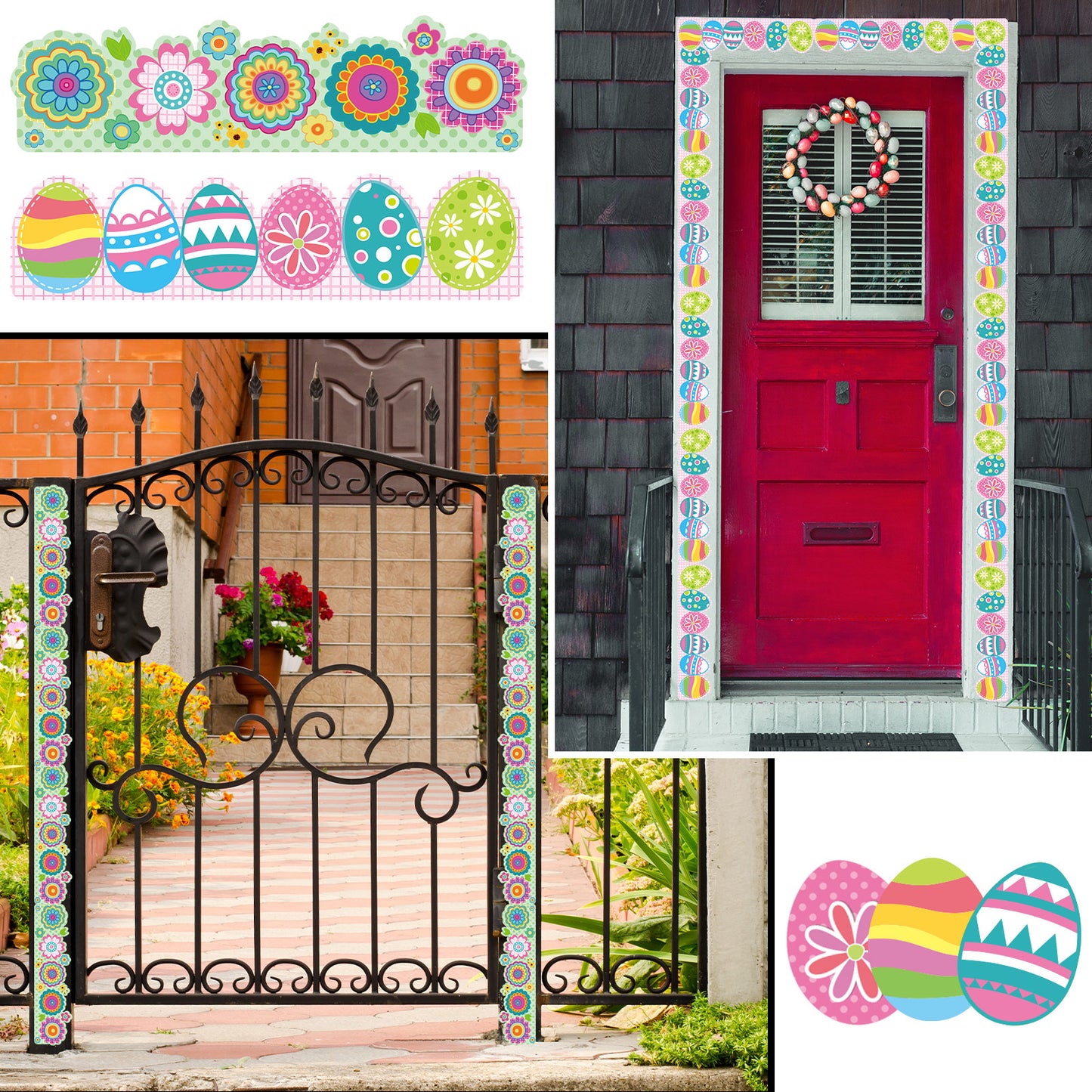 69ft Easter Bulletin Board Borders Easter Egg Spring Flowers Trim Border Paper