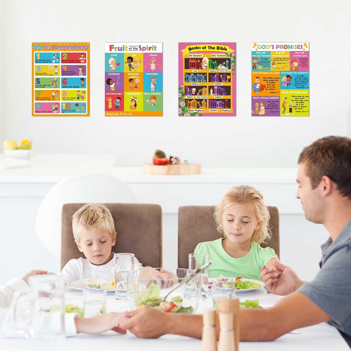 Christian Bible Verse Poster Religious Scripture Wall Classroom Church Home Decoration