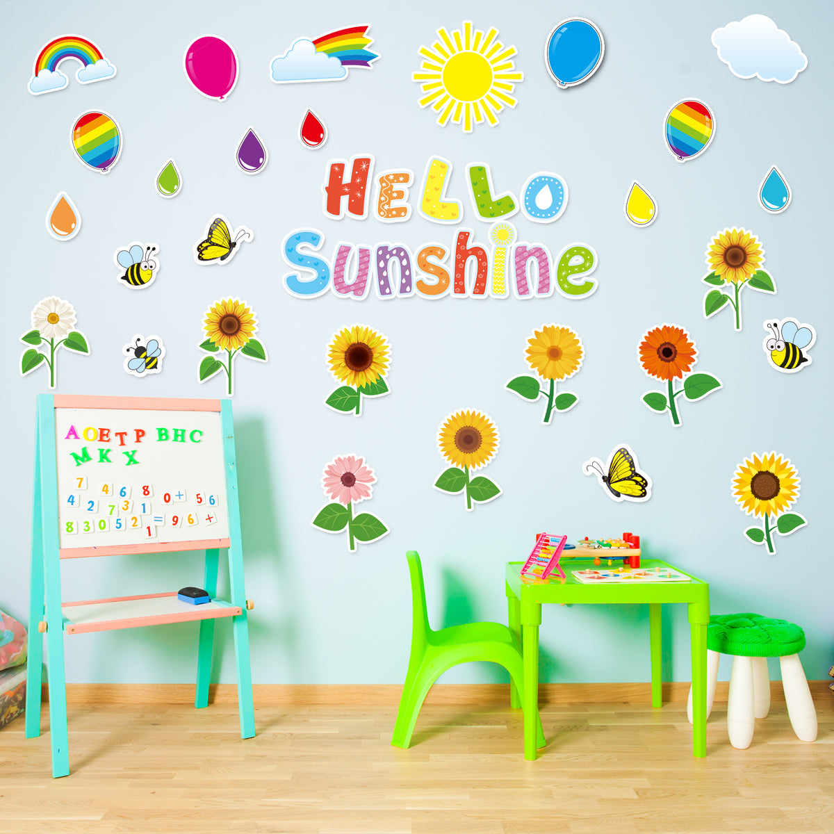 Hello Sunshine Cut-Outs Colorful Sunflower Inspirational Classroom Decoration