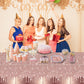 6 pcs Pink Rose Golden Birthday Party Tablecloths Supplies 54" x 108"