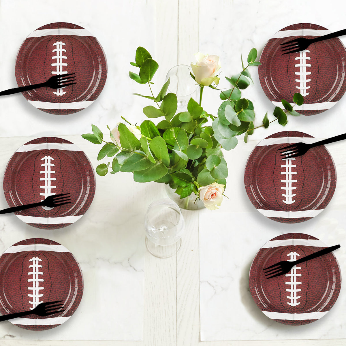 Football Plates - sports or football party Supplies - 24 counts