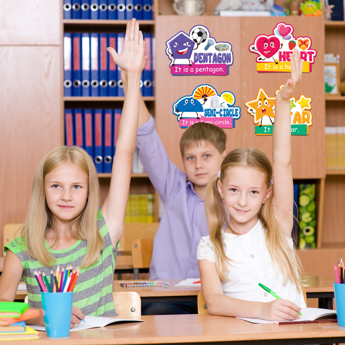 13 Pieces Shape Bulletin Board Set Shapes Education Posters