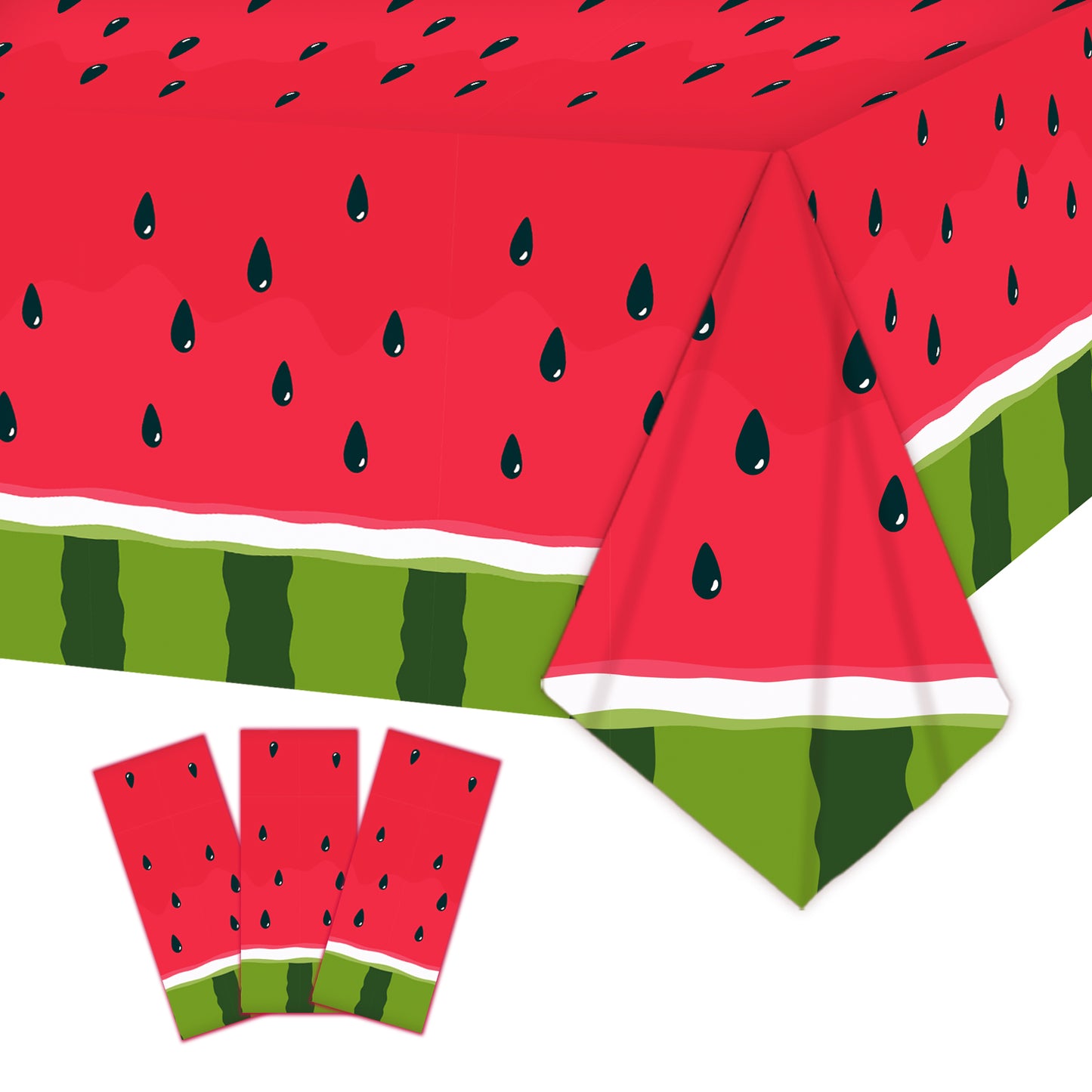 3 Pcs of Watermelon Party Tablecloth Party Supplies 108 x 51 inch