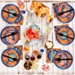 Dart War Theme Party Supplies,Plates Napkins Forks Set of 96pcs