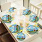 96 Pieces Train Party Tableware Set Paper Plates Napkins Forks for 24 Guests