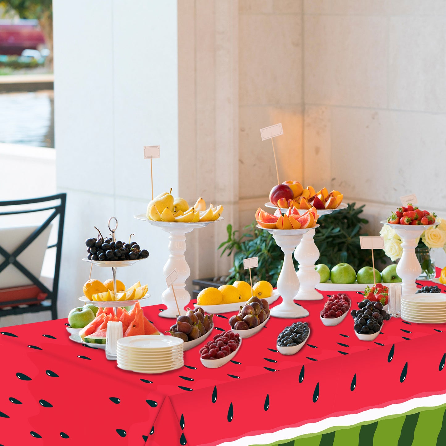 3 Pcs of Watermelon Party Tablecloth Party Supplies 108 x 51 inch