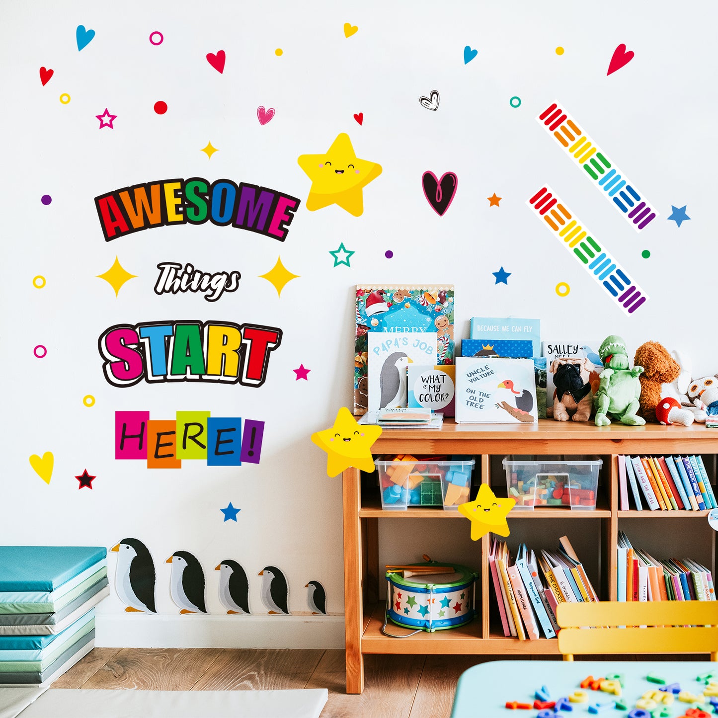 Awesome Things Start Here Classroom Bulletin Board Decoration Set - 152 Pieces