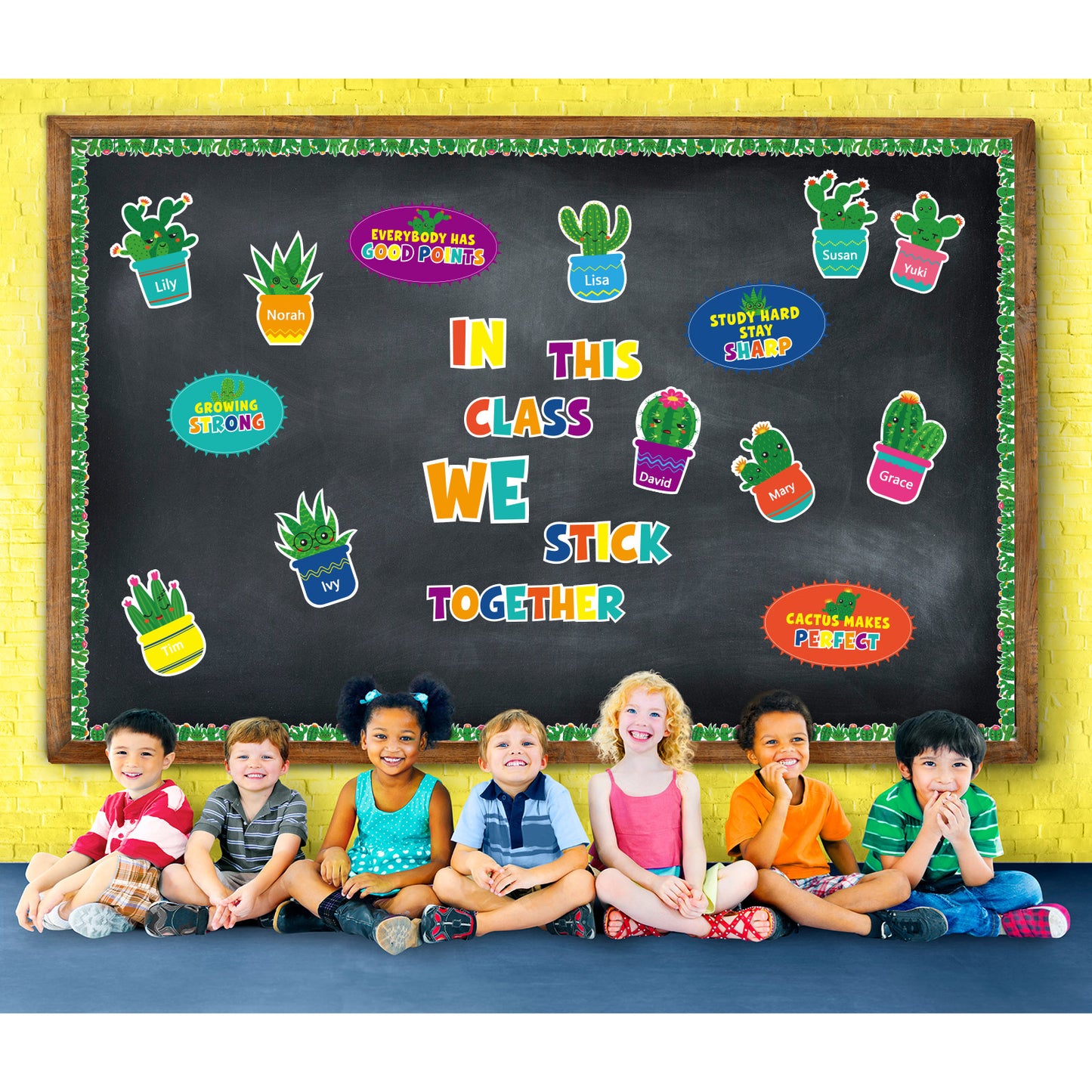 45pcs Cactus Classroom Bulletin Board Decoration Set