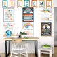 17 Pieces Boho Rainbow Classroom Motivational Posters