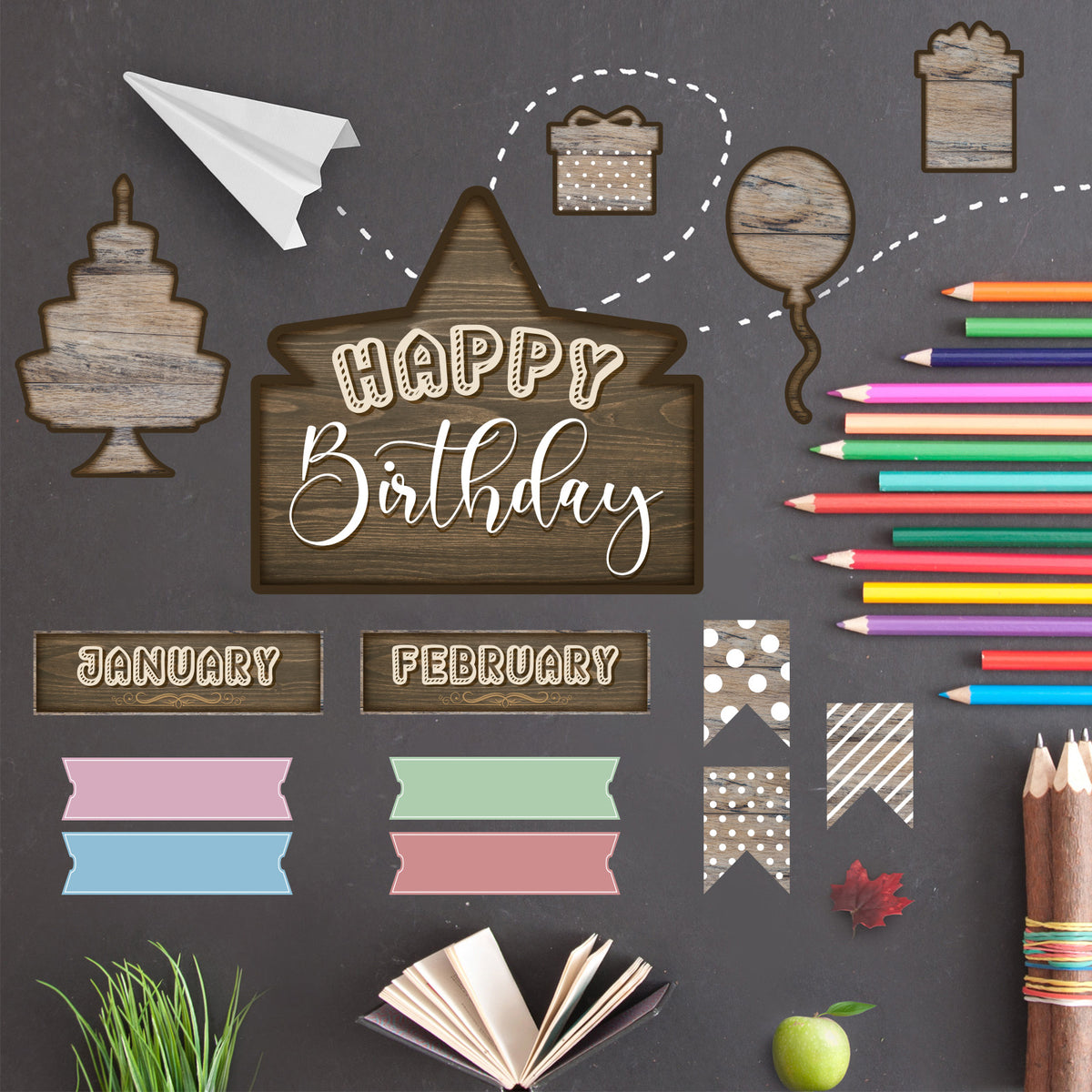 Classroom Birthday Bulletin Board Set Wall Classroom Decoration Cutouts